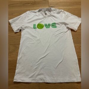 LOVE Tennis Ball Theme T shirt Tee Size Small S Bella Canvas